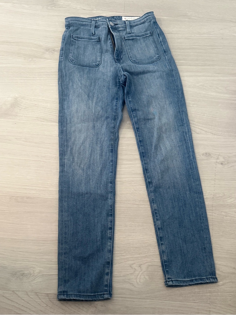 AG Adriano Goldschmied Anthropologie Petite Retro Stevie Patch Pocket Jeans 26P